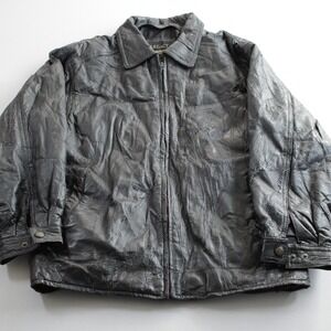 Legacy Origin Leatherwear Mens L Vintage Black Patchwork Geniune Leather Jacket
